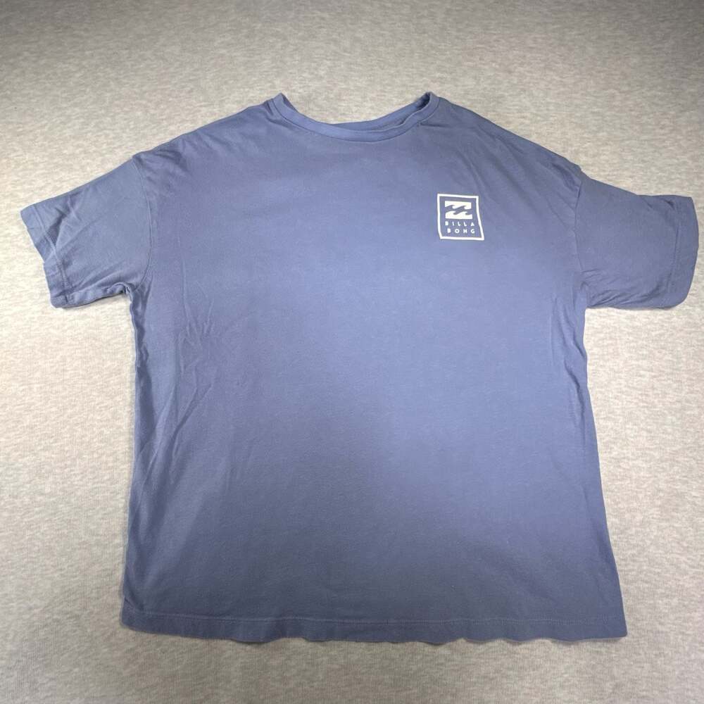 Billabong Women's Blue Boy Oversized Boyfriend Relaxed Fit Tee T-Shirt